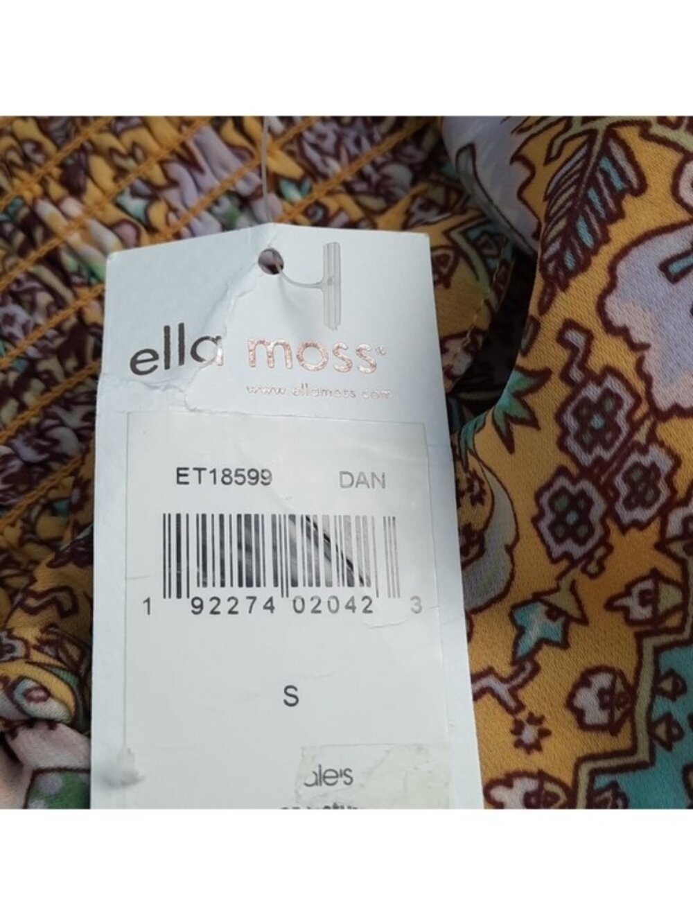 Ella Moss NWT Yellow Brown Blue Floral Print Adjustable Spaghetti Strap Top S - Picture 11 of 11
